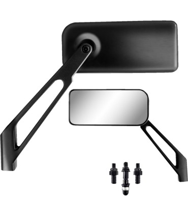 MIRROR PU RECT LOPRO BLK