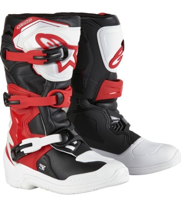 BOOT TECH3S YTH WT/BK/R 8