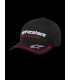 HAT CRV BILL INDENT BLACK/RED 