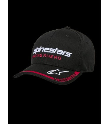 HAT CRV BILL INDENT BLACK/RED 
