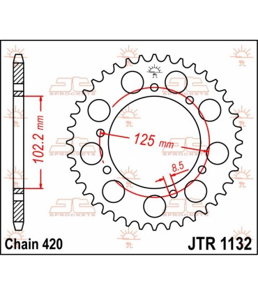 SPROCKET REAR 53T 420