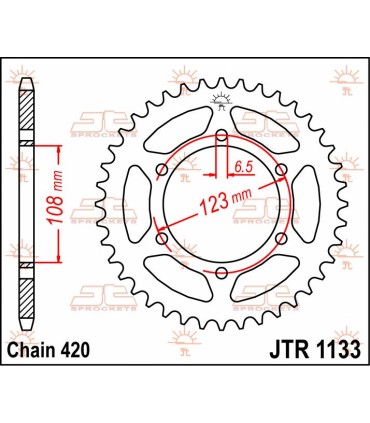 SPROCKET REAR 53T 420
