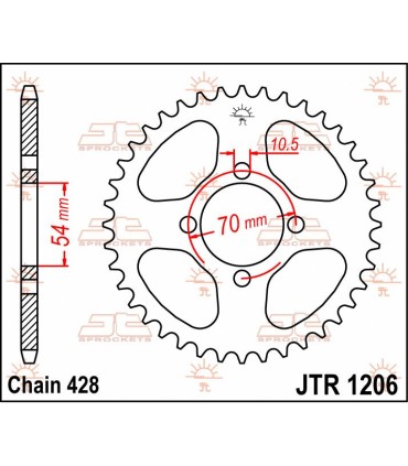 SPROCKET REAR 42T 428