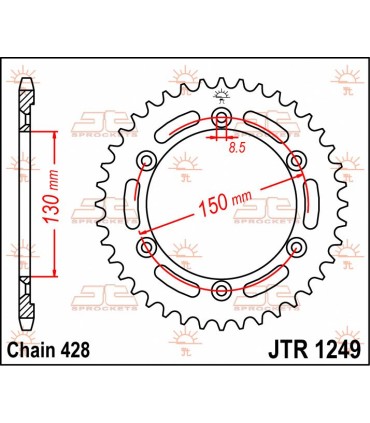 SPROCKET REAR 51T 428