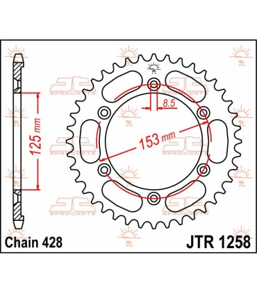 SPROCKET REAR 54T 428