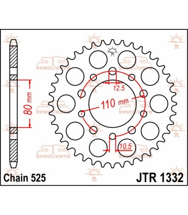 SPROCKET REAR 46T 525