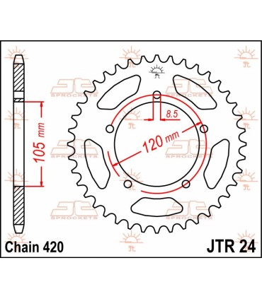 SPROCKET REAR 51T 420