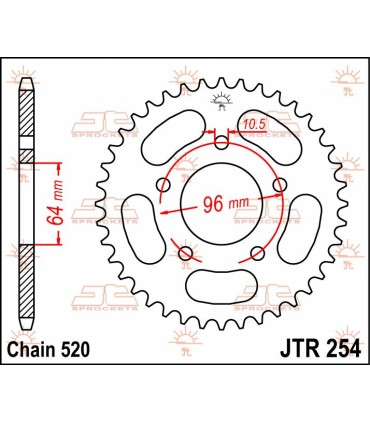 SPROCKET REAR 37T 520