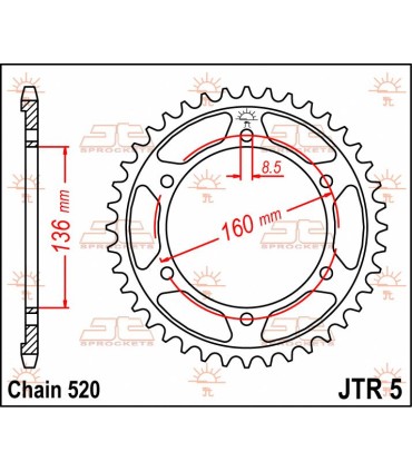 SPROCKET REAR 45T 520