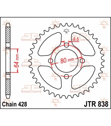 SPROCKET REAR 45T 428
