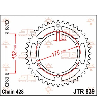 SPROCKET REAR 55T 428