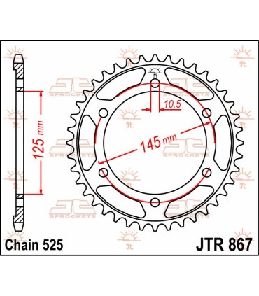 SPROCKET REAR 42T 525