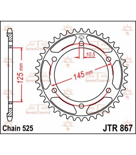 SPROCKET REAR 44T 525