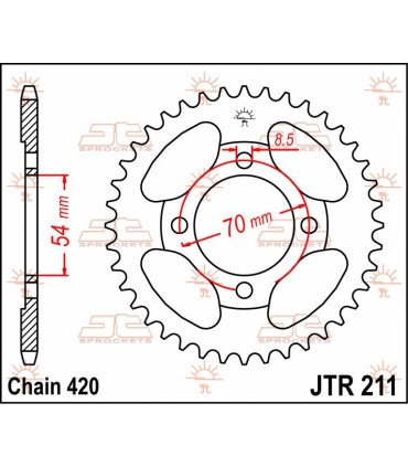 SPROCKET REAR 39T 420