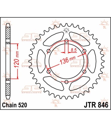SPROCKET REAR 39T 520
