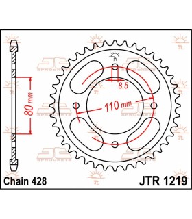 SPROCKET REAR 42T 428