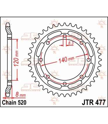 SPROCKET REAR 43T 520