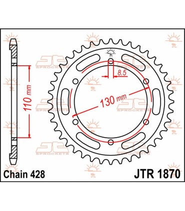 SPROCKET REAR 44T 428