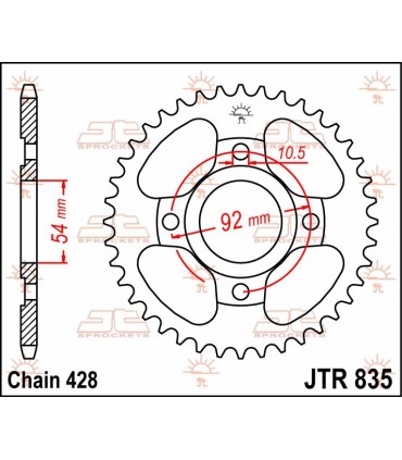 SPROCKET REAR 45T 428