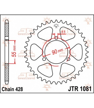 SPROCKET REAR 46T 428