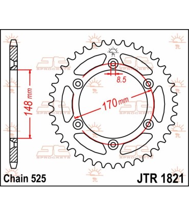 SPROCKET REAR 47T 525