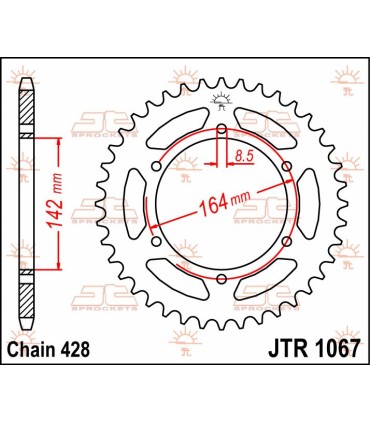 SPROCKET REAR 52T 428