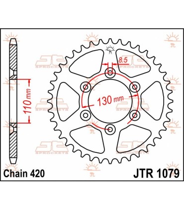 SPROCKET REAR 62T 420