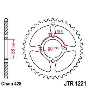 SPROCKET REAR 44T 428