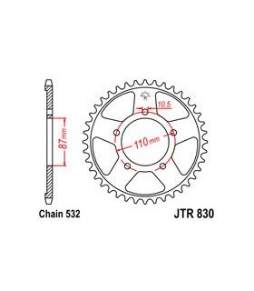 SPROCKET REAR 45T 532