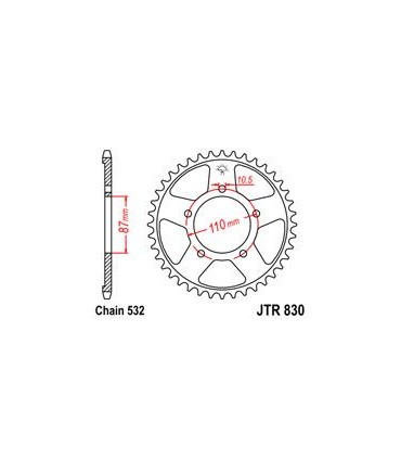 SPROCKET REAR 45T 532