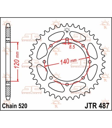 SPROCKET REAR 38T 520