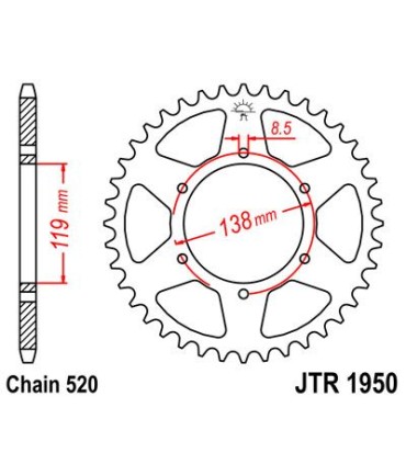 REAR SPROCKET 48T 520