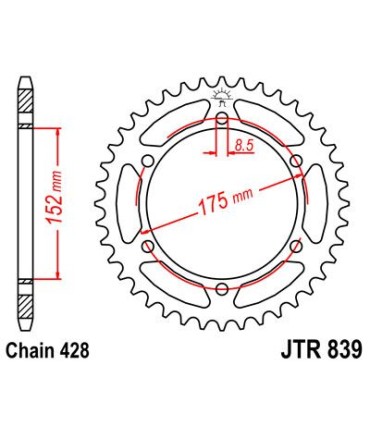 SPROCKET REAR 51T 428