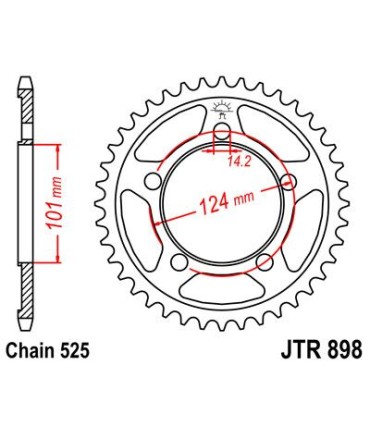 SPROCKET REAR 42T 525