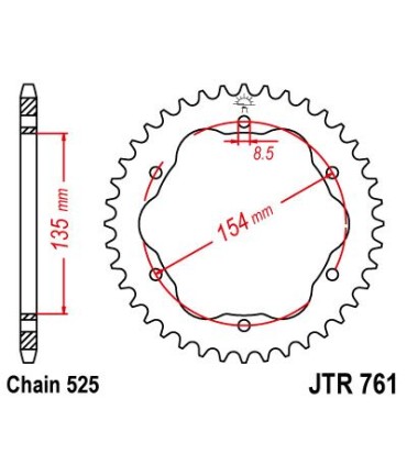 SPROCKET REAR 39T 525