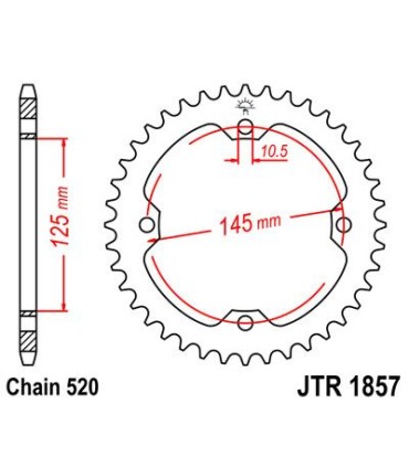 SPROCKET REAR 38T 520 BLK