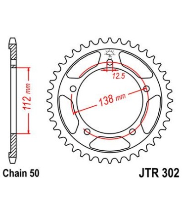 SPROCKET REAR 44T 530 BLK