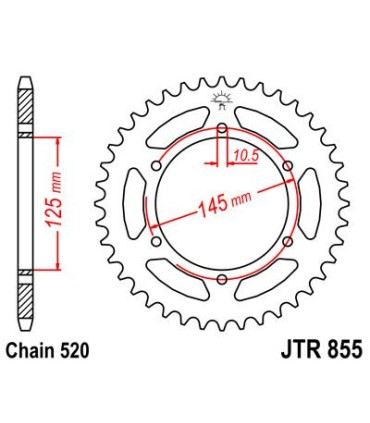 SPROCKET REAR 45T 520 BLK