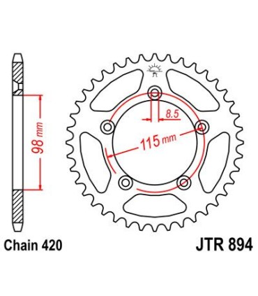 SPROCKET REAR 50T 420 BLK