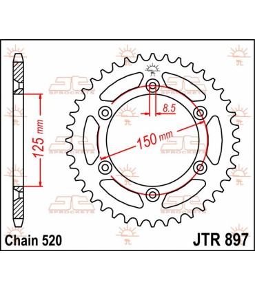 SPROCKET REAR 53T 520