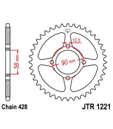 SPROCKET REAR 45T 428