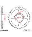 SPROCKET REAR 45T 428