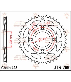 SPROCKET REAR 44T 428