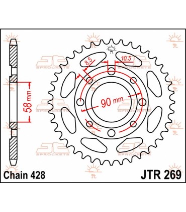 SPROCKET REAR 44T 428