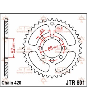 SPROCKET REAR 44T 420