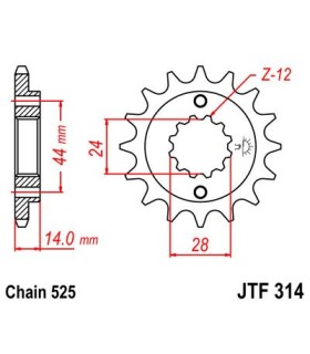 SPROCKET FRONT 16T 525 RU