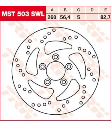 REAR BRAKE DISC XL SWEPT LEFT
