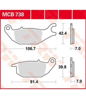 BRAKE PAD TRW MCB738