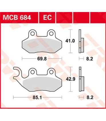 BRAKE PAD ORGANIC SCOOTER -125