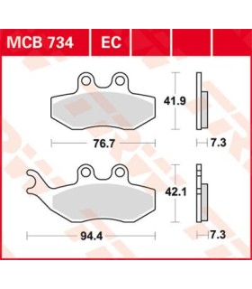 BRAKE PAD ORGANIC SCOOTER -125